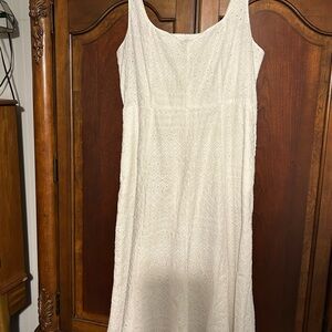 Old Navy White Textured Midi Dress